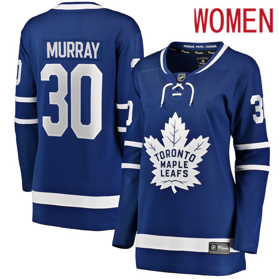 Women Toronto Maple Leafs 30 Matt Murray Fanatics Branded Blue Home Breakaway Player NHL Jersey